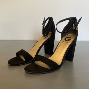 Guess Block Heel, Suede Sandals 9.5